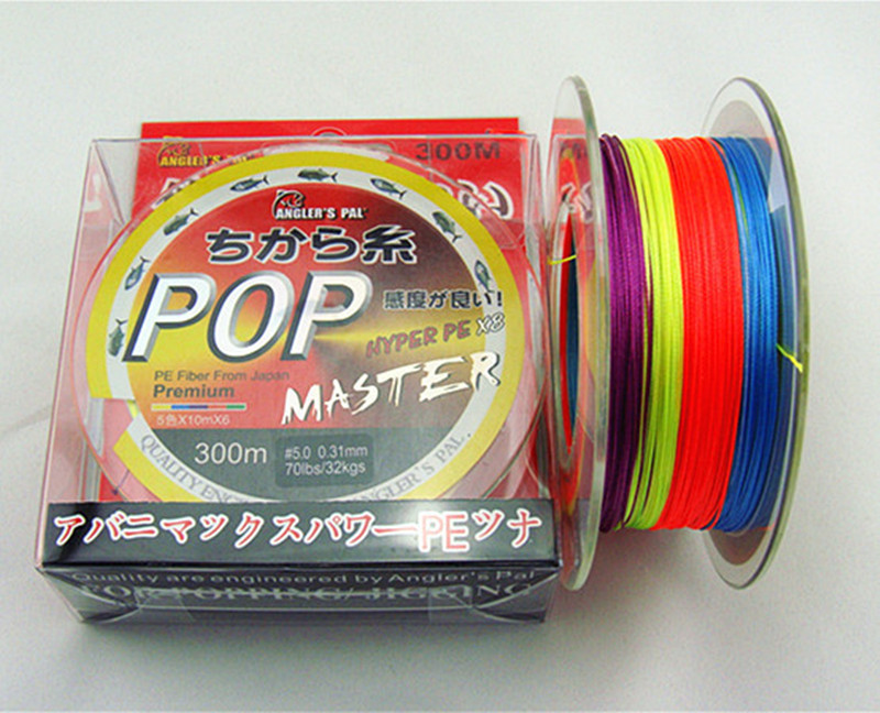 300M Anglers Pal POP MASTER MultiColor X8 multifilament PE braided